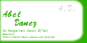 abel dancz business card